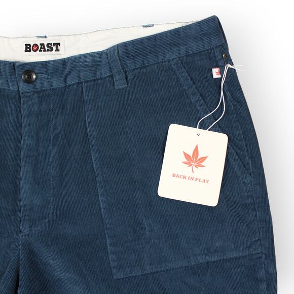 BOAST USA Mens 40 Patch Pocket Corduroy Short Blue NWT 7" - Picture 2 of 8